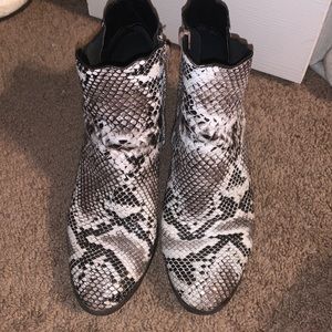 Snakeskin booties